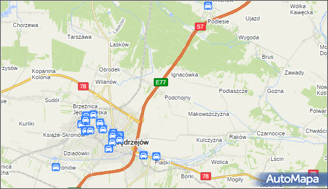 mapa Podchojny, Podchojny na mapie Targeo