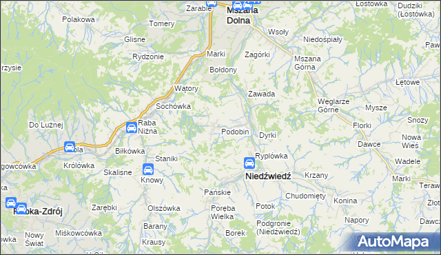 mapa Podobin, Podobin na mapie Targeo