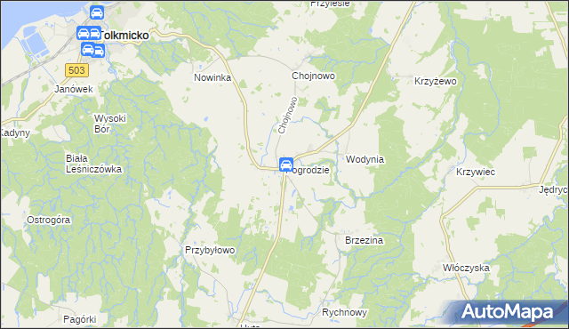 mapa Pogrodzie, Pogrodzie na mapie Targeo