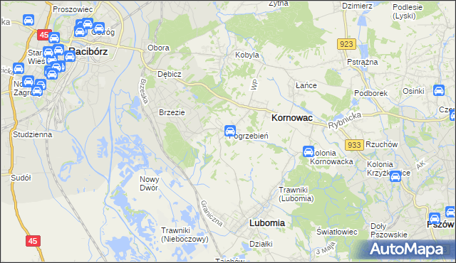 mapa Pogrzebień, Pogrzebień na mapie Targeo