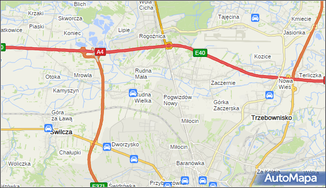 mapa Pogwizdów Nowy, Pogwizdów Nowy na mapie Targeo