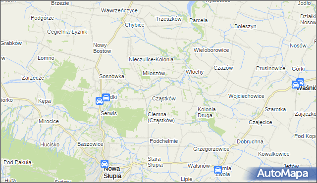 mapa Pokrzywianka gmina Nowa Słupia, Pokrzywianka gmina Nowa Słupia na mapie Targeo