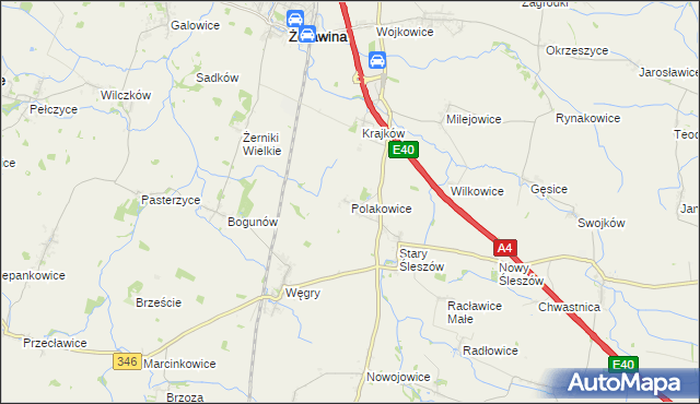 mapa Polakowice, Polakowice na mapie Targeo