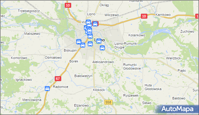 mapa Pólko gmina Lipno, Pólko gmina Lipno na mapie Targeo