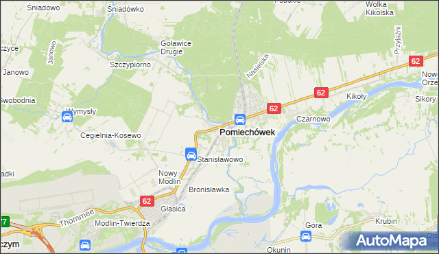 mapa Pomiechówek, Pomiechówek na mapie Targeo