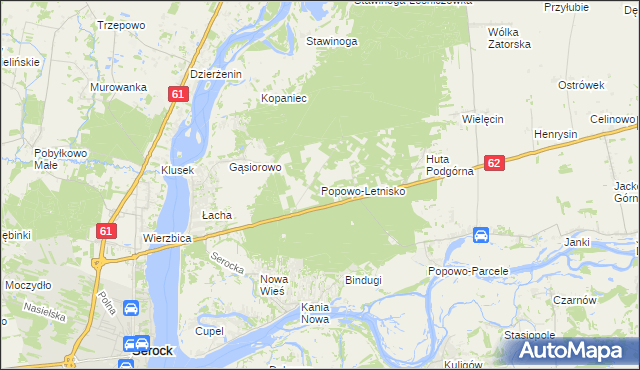 mapa Popowo-Letnisko, Popowo-Letnisko na mapie Targeo