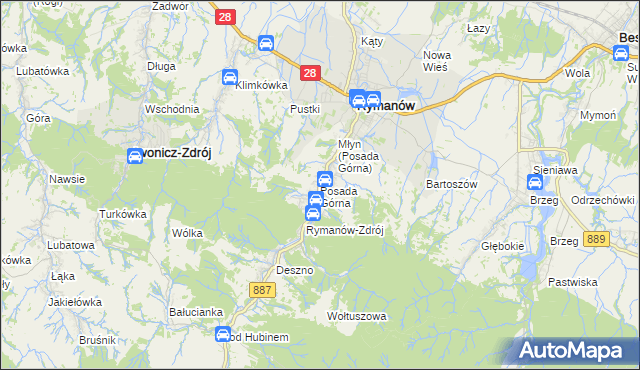 mapa Posada Górna, Posada Górna na mapie Targeo