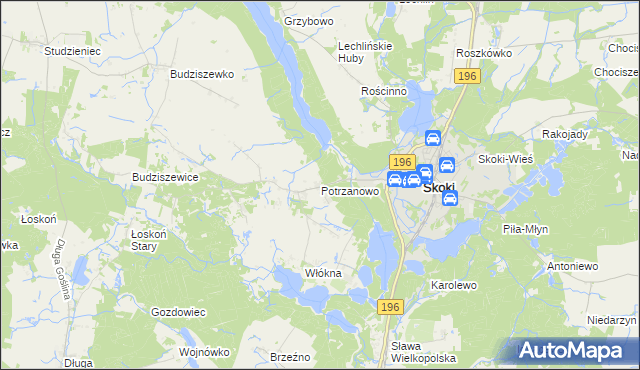 mapa Potrzanowo, Potrzanowo na mapie Targeo