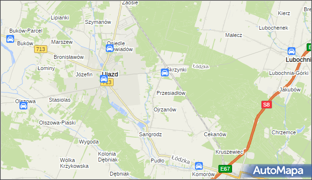 mapa Przesiadłów, Przesiadłów na mapie Targeo