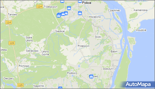 mapa Przęsocin, Przęsocin na mapie Targeo