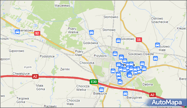 mapa Przyborki, Przyborki na mapie Targeo