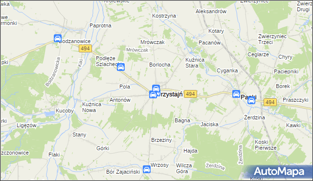 mapa Przystajń, Przystajń na mapie Targeo