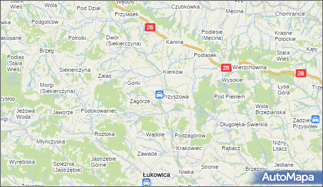 mapa Przyszowa, Przyszowa na mapie Targeo