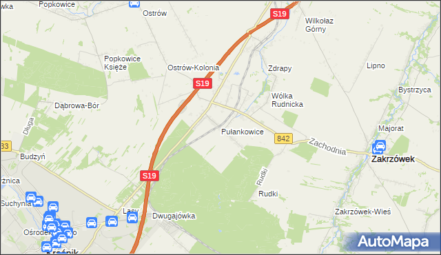 mapa Pułankowice, Pułankowice na mapie Targeo
