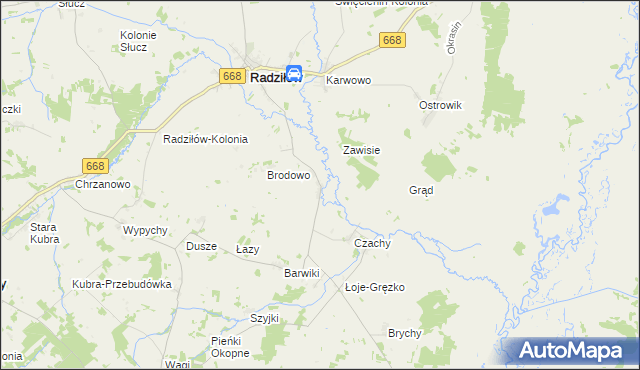 mapa Racibory gmina Radziłów, Racibory gmina Radziłów na mapie Targeo