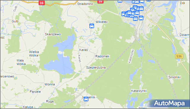 mapa Radomek gmina Iława, Radomek gmina Iława na mapie Targeo