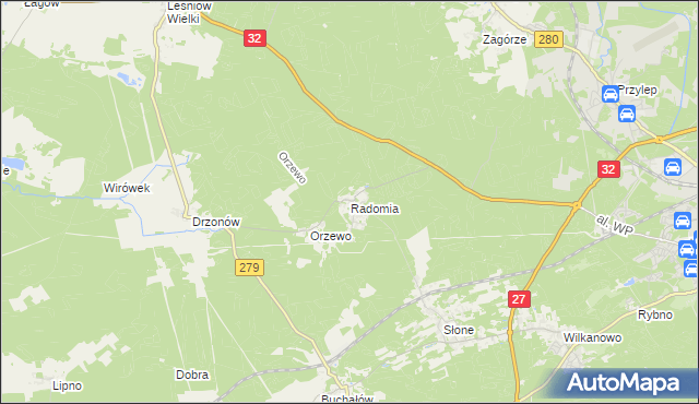 mapa Radomia, Radomia na mapie Targeo