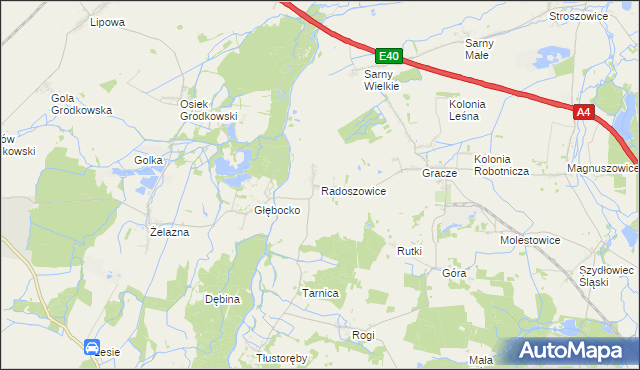 mapa Radoszowice, Radoszowice na mapie Targeo