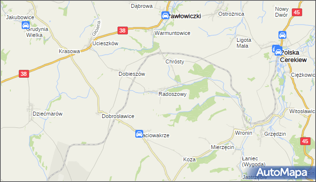 mapa Radoszowy, Radoszowy na mapie Targeo