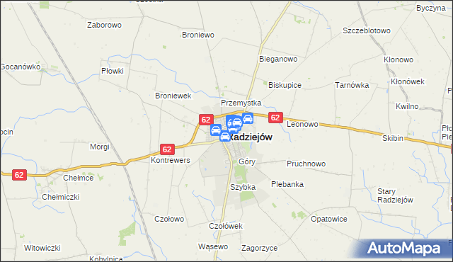 mapa Radziejów, Radziejów na mapie Targeo