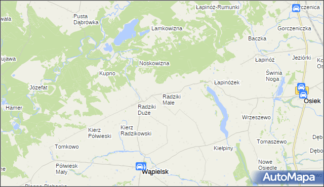 mapa Radziki Małe, Radziki Małe na mapie Targeo