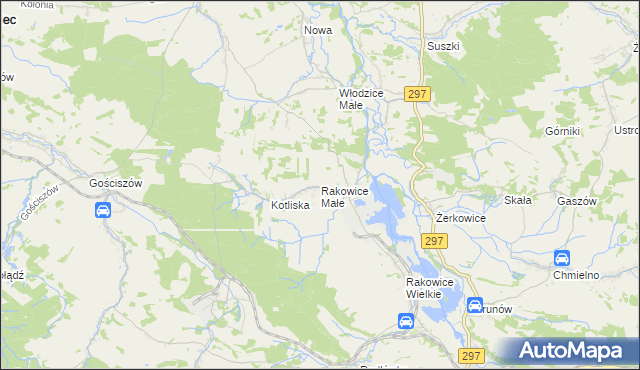 mapa Rakowice Małe, Rakowice Małe na mapie Targeo