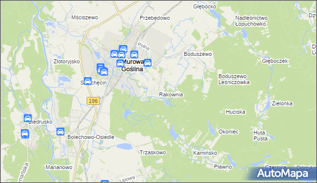 mapa Rakownia, Rakownia na mapie Targeo