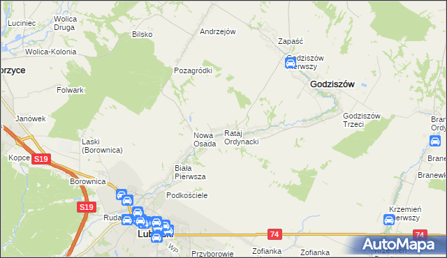 mapa Rataj Ordynacki, Rataj Ordynacki na mapie Targeo