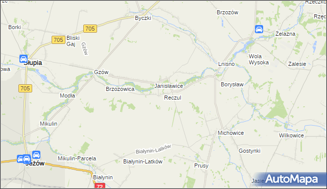 mapa Reczul, Reczul na mapie Targeo