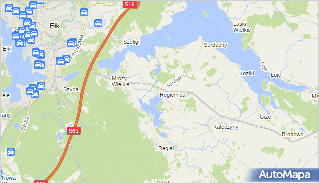 mapa Regielnica, Regielnica na mapie Targeo