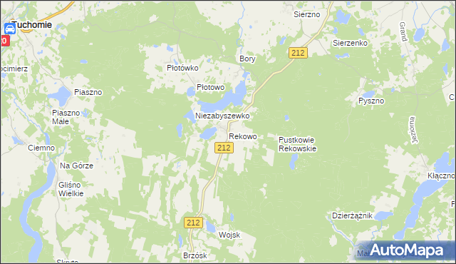 mapa Rekowo gmina Bytów, Rekowo gmina Bytów na mapie Targeo