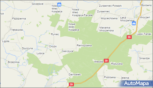 mapa Remiszówka, Remiszówka na mapie Targeo