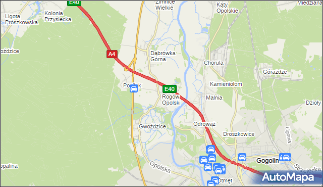 mapa Rogów Opolski, Rogów Opolski na mapie Targeo