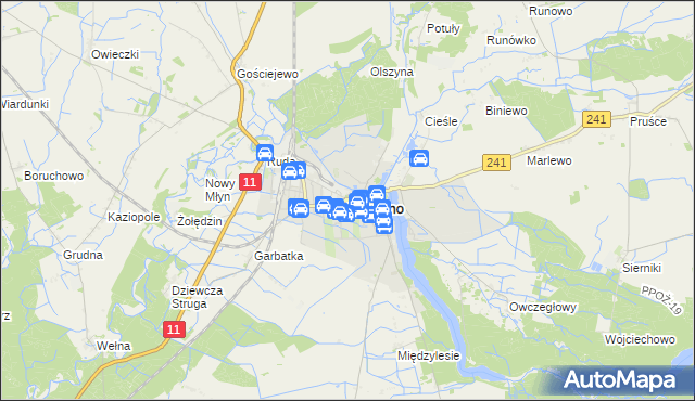 mapa Rogoźno powiat obornicki, Rogoźno powiat obornicki na mapie Targeo