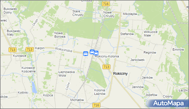 mapa Rokiciny-Kolonia, Rokiciny-Kolonia na mapie Targeo