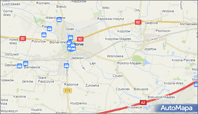 mapa Rokitno gmina Błonie, Rokitno gmina Błonie na mapie Targeo