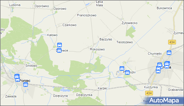 mapa Rokosowo Osada, Rokosowo Osada na mapie Targeo