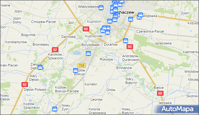 mapa Rokotów, Rokotów na mapie Targeo