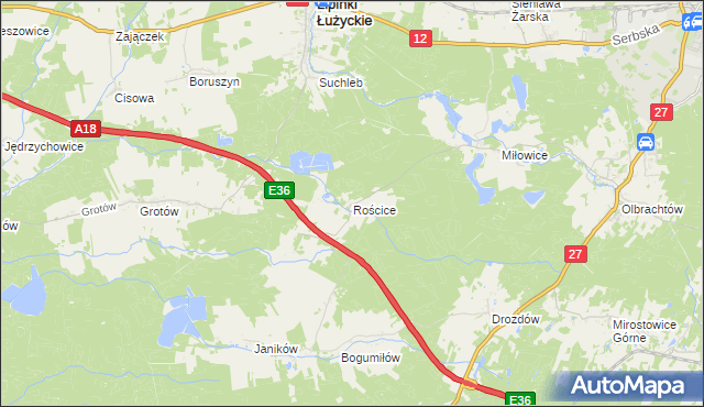 mapa Rościce, Rościce na mapie Targeo