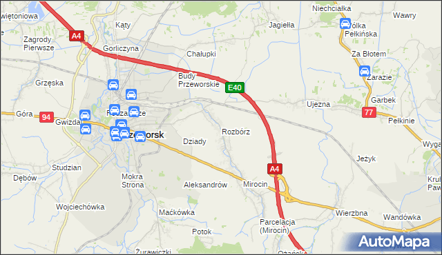 mapa Rozbórz, Rozbórz na mapie Targeo