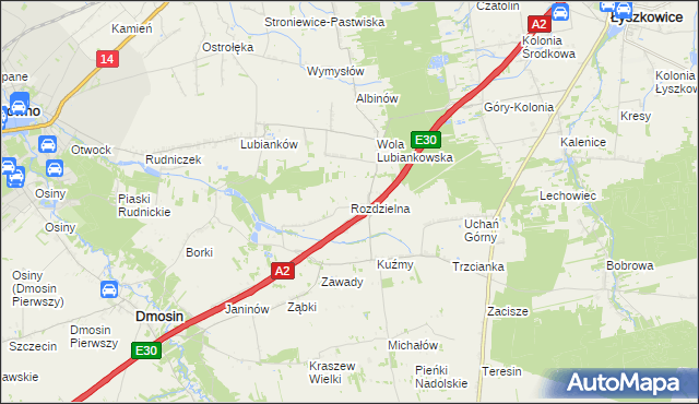 mapa Rozdzielna, Rozdzielna na mapie Targeo