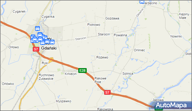 mapa Różewo gmina Nowy Dwór Gdański, Różewo gmina Nowy Dwór Gdański na mapie Targeo