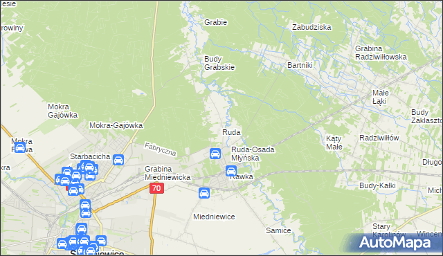 mapa Ruda gmina Skierniewice, Ruda gmina Skierniewice na mapie Targeo