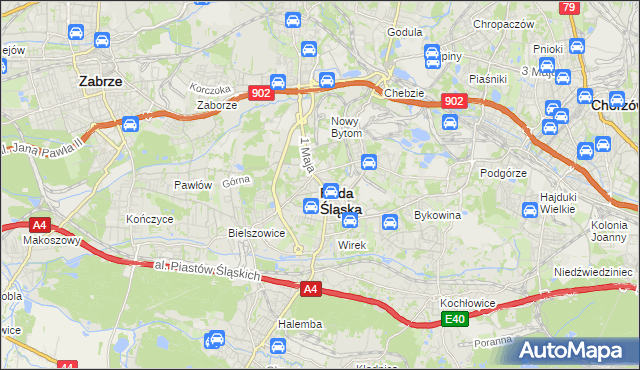 mapa Rudy Śląskiej, Ruda Śląska na mapie Targeo