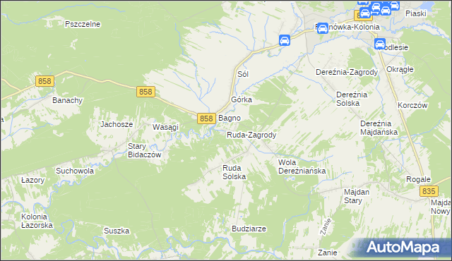 mapa Ruda-Zagrody, Ruda-Zagrody na mapie Targeo