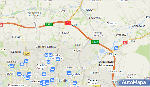 mapa Rudnik gmina Wólka, Rudnik gmina Wólka na mapie Targeo