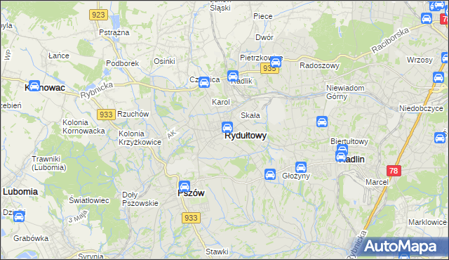 mapa Rydułtowy, Rydułtowy na mapie Targeo