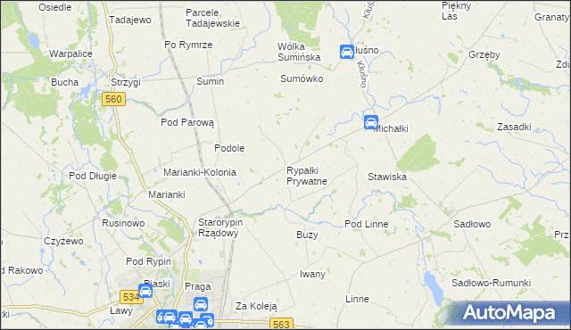 mapa Rypałki Prywatne, Rypałki Prywatne na mapie Targeo