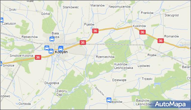 mapa Rzemiechów, Rzemiechów na mapie Targeo