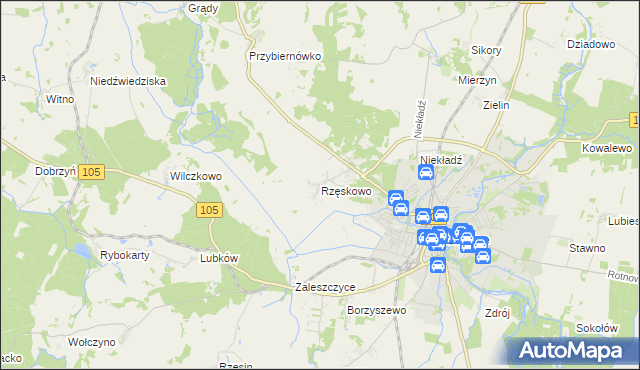 mapa Rzęskowo, Rzęskowo na mapie Targeo
